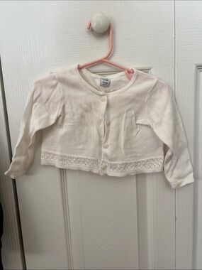 Janie and Jack Baby Girls Cream Knit Button-Up Cardigan